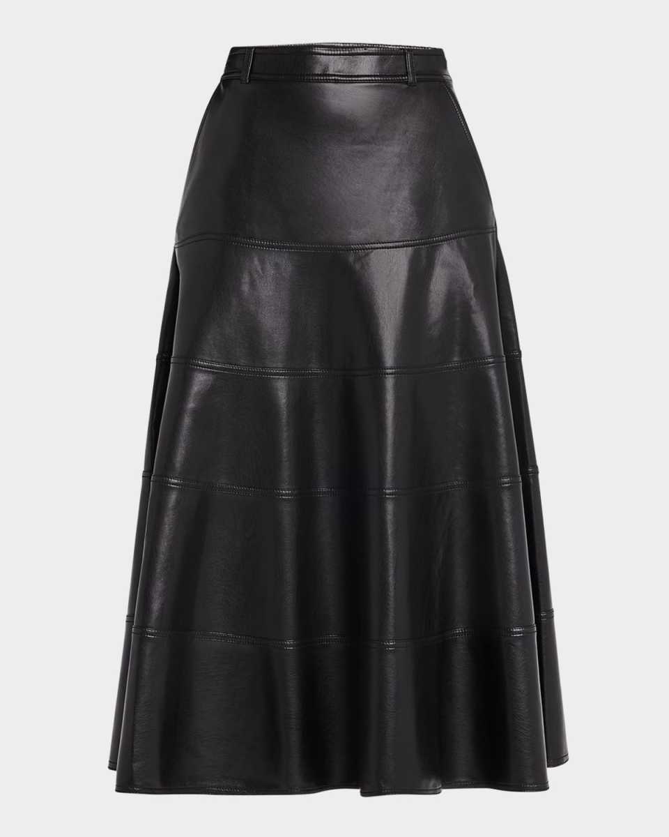 Macey Vegan Leather Midi Skirt
